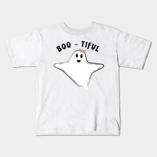 Funny Ghost Pun - Boo-tiful Kids T-Shirt